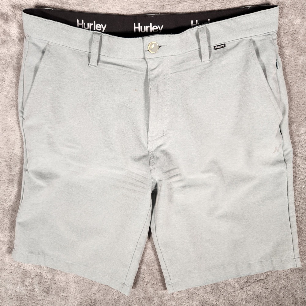 Hurley Hybrid Spacedye Walk Shorts Mens 34 Gray Good Stretch Casual HMS24-08577